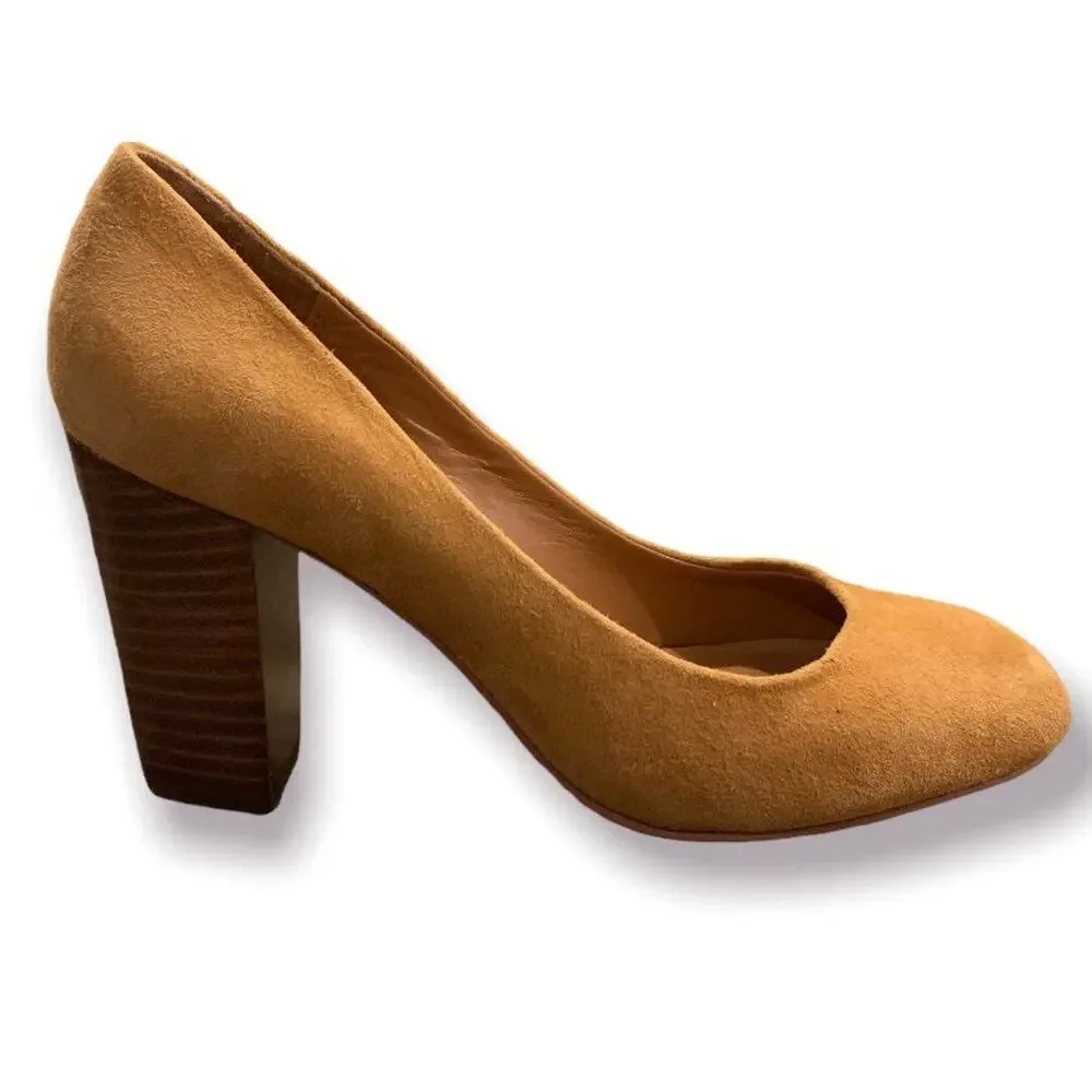 & Other Stories Tan Suede Heels Size 6.5
